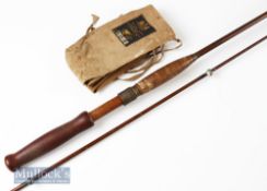Early Hardy The Victor Greenheart Pat spinning rod ser. no A86608 c1913 - 7ft 2 pc fitted with all