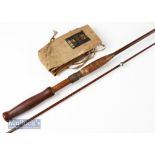 Early Hardy The Victor Greenheart Pat spinning rod ser. no A86608 c1913 - 7ft 2 pc fitted with all