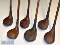 Collection of various size mostly brassies golf woods (6) - E Manton large headed driver^ George