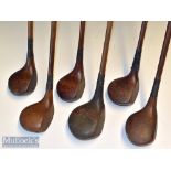 Collection of various size mostly brassies golf woods (6) - E Manton large headed driver^ George