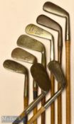 Good selection of assorted lofted golf irons (8) – R Forgan St Andrews Smith’s Patent Anti-shank mid