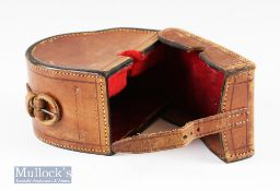 Hardy Bros Alnwick Leather block reel case for 3 ½” Silex appears in good condition with maker’s