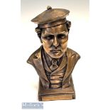Young Tom Morris the youngest Open Golf Champion Bronze resin bust – with engraved plaque “Young Tom