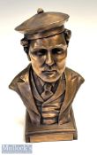 Young Tom Morris the youngest Open Golf Champion Bronze resin bust – with engraved plaque “Young Tom