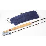 Fine Dennis Potter Made for Tom Saville “Saville Wisper” Carbon trout fly rod – 8ft 2pc line 4/5/