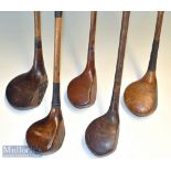 Selection of various size golf club woods (5) – faintly stamped oversized head driver with central