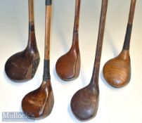 Selection of various size golf club woods (5) – faintly stamped oversized head driver with central