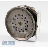 Unusual Hardy Bros Alnwick “The Perfect” 3 1/8” alloy trout fly reel c.1921 with a single check^