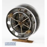 Early ‘The Allcock Aerial’ 3 1/” centre pin reel with maker’s rounded logo to back plate^ front
