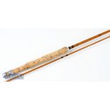 Good Constable of Bromley England “The C.C. Lightweight” split cane trout fly rod – 9ft 2pc with red