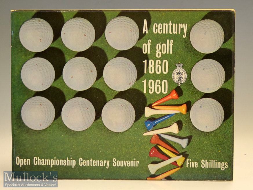Scarce 1960 Open Golf Centenary souvenir programme – titled “A century of golf 1860-1960” edited