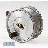 Hardy Bros Alnwick Dup Mk II ‘The Uniqua’ 4 ¼” Spitfire fly reel 1917 check^ ribbed brass foot^
