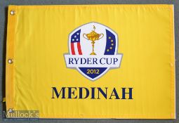 2012 Official Ryder Cup “Miracle at Medinah” screen printed yellow Golf Pin Flag – we all know the