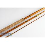 Interesting John Dickson & Son Edinburgh “Loch Maree” whole cane dapping rod – 14ft 3pc whole cane