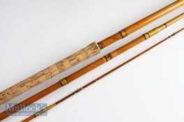 Interesting John Dickson & Son Edinburgh “Loch Maree” whole cane dapping rod – 14ft 3pc whole cane