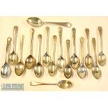 Hallmarked Silver Golf Teaspoon Selection: assorted designs and hallmarks including; 4 GGC Monthly