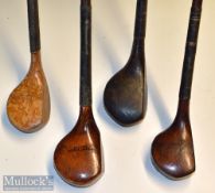 Interesting selection of late scare neck golf woods (4) W Divall Crowbourgh Beacon golden dog wood