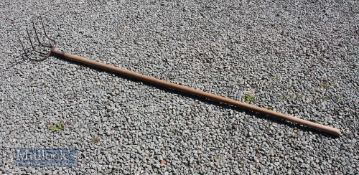Vintage River / Pond weed rake with wooden handle^ total length 195cm.