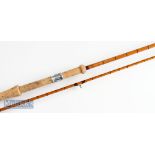 Fine Hardy Bros Alnwick “The No.1 LRH Spinning” palakona rod - 9ft 6in 2pc with clear Agate lined