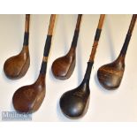 Selection of varying size golf club woods (5) – D&W Auchterlonie St Andrews large driver^ F H