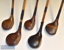 Selection of varying size golf club woods (5) – D&W Auchterlonie St Andrews large driver^ F H