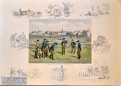 Frank Paton colour print titled The Royal And Ancient St Andrews 1798 – c/w artist’s facsimile