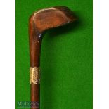 Exquisite small socket head brassie Sunday golf walking stick – fitted with full wrap over brass
