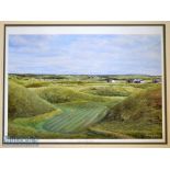 Richard Chorley signed colour lithograph golfing print - “The Dell Green - Lahinch Golf Course”