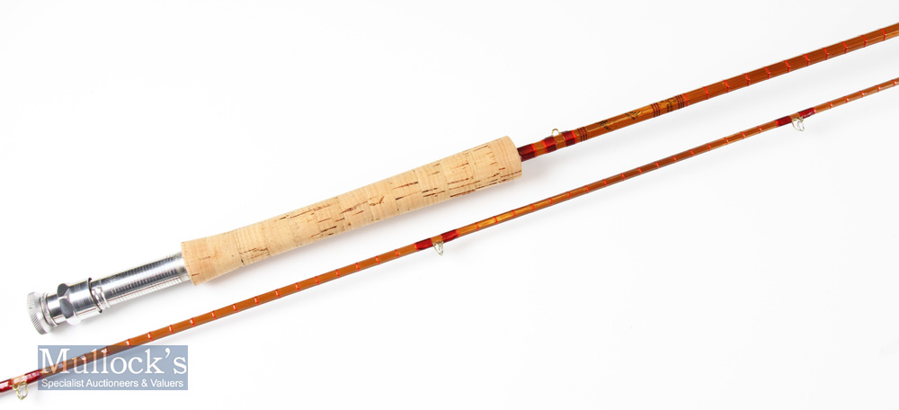 Fine Oliver’s of Knebworth Made in England hand built split cane trout fly rod – 8ft 10in 2pc with - Image 2 of 2