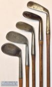 Collection of interesting golf irons (5) – Exquisite Fairlies Pat round backed small oval head