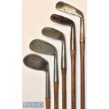 Collection of interesting golf irons (5) – Exquisite Fairlies Pat round backed small oval head