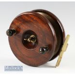 Scarce ‘News of The World’ Prize 5” mahogany and brass Sea reel with a brass star back^ brass