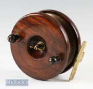 Scarce ‘News of The World’ Prize 5” mahogany and brass Sea reel with a brass star back^ brass