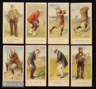 Scarce part set of 8 (of 50) Cope Bros & Co golf cigarette cards - titled “Cope’s Golfers” c1900