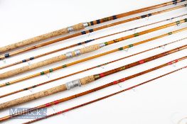 3x early interesting Whole Cane Match rods – good Allcocks Holdwell whole cane/split cane river