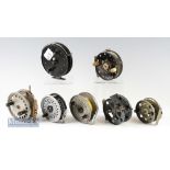Selection of various centre pin reels to include a Moulinet Francais ‘Decantelle’ 4” 7059 reel^ a