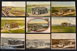 Collection of different views of the Royal and Ancient Golf Club House St Andrews from 1904 up to