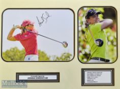 Annika Sorenstam signed golf display – comprising two photographs one signed plus her personal