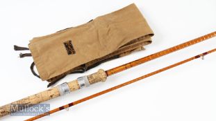 B James & Son England “Richard Walker Mk IV Avon” split cane rod – 10ft 2in 2pc with amber Agate