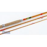 Fine Allcock’s Super Wizard whole cane and split cane float rod – 11ft 3pc whole cane butt^ split