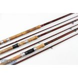 Collection of Hardy Fibatube Blank Made Carp/Avon Rods (3) 2x Carp rods both with Fuji style line