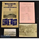 1951 Official Walker Cup Golf Programme^ draw sheet and scarce photographs (4) – played at