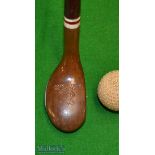 A H Scott (Elie) persimmon socket head handle Sunday golf walking stick c1915 – with very good