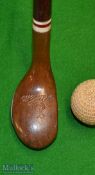 A H Scott (Elie) persimmon socket head handle Sunday golf walking stick c1915 – with very good