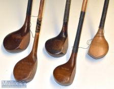 Collection of interesting scare neck golf clubs drivers incl one left hander (5) – Fred Smythe
