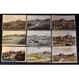 Collection of golfing postcards of scenes at St Andrews from The Links and West Sands from 1908 up