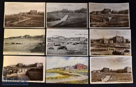 Collection of golfing postcards of scenes at St Andrews from The Links and West Sands from 1908 up