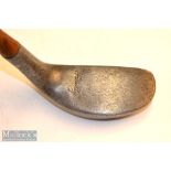Fine Huntley Pat Thumb grooved handle alloy mallet head putter with rocker sole – stamped with