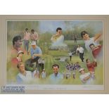 1991-1995 Ryder Cup signed ltd ed colour golf print by Craig Campbell – titled “Golfing