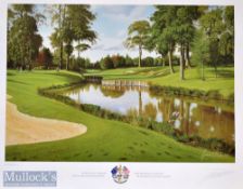 2001 The Belfry Ryder Cup signed colour print by Graeme Baxter - signed by the both the artist and